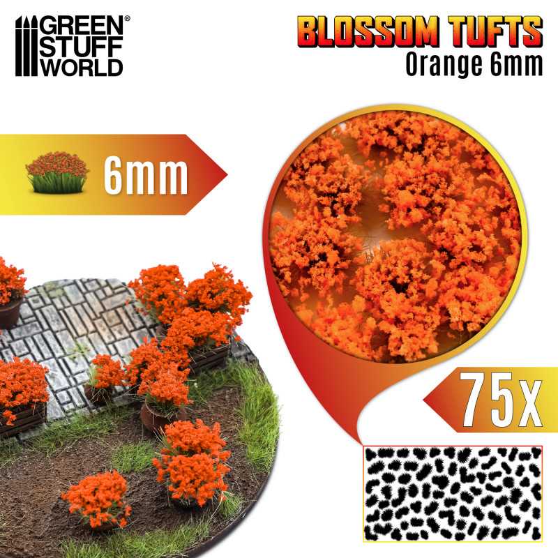 GSW 13003 Blossom Tufts Orange  6mm