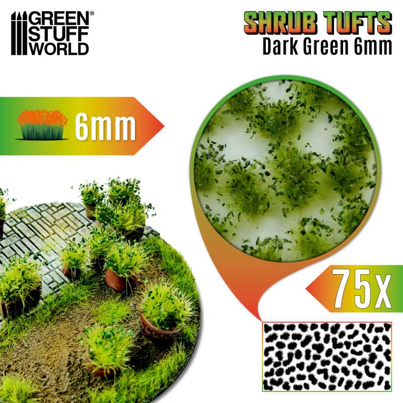 GSW 13009 Shrub Tufts Dark Green  6mm