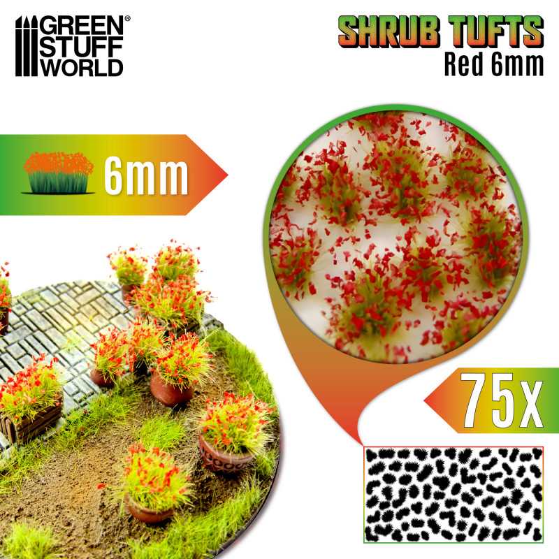 GSW 13011 Shrub Tufts Red  6mm