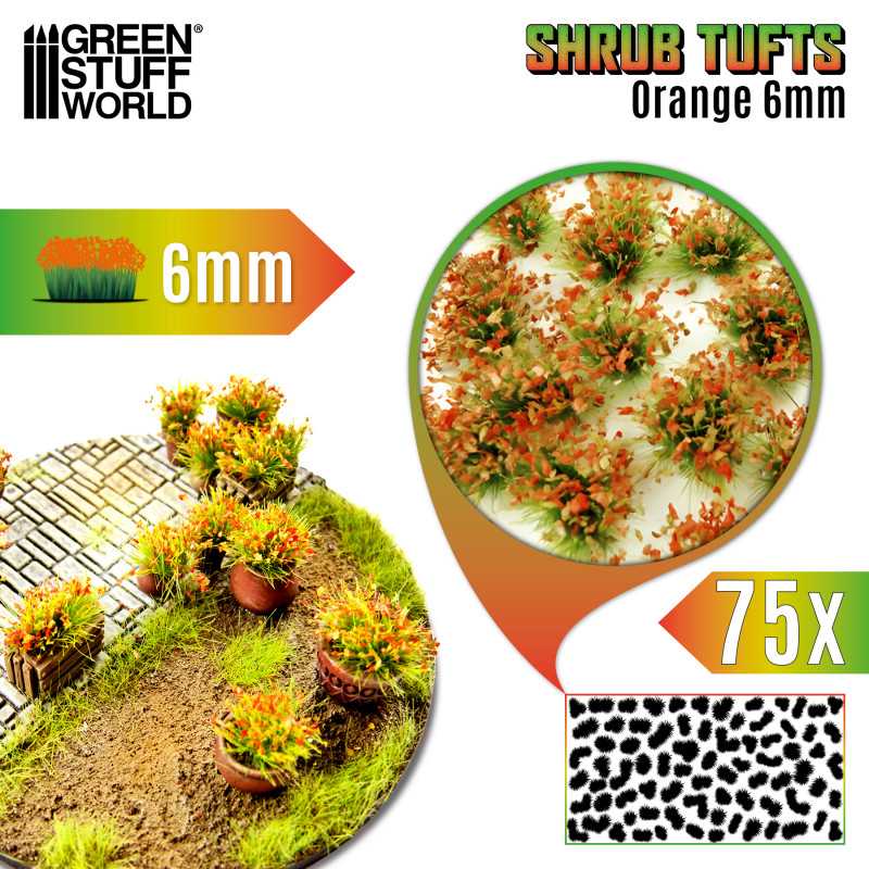 GSW 13013 Shrub Tufts Orange 6mm