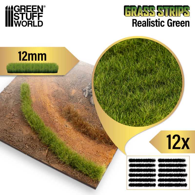 GSW 13447 Grass Stripes Realistic Green 12mm
