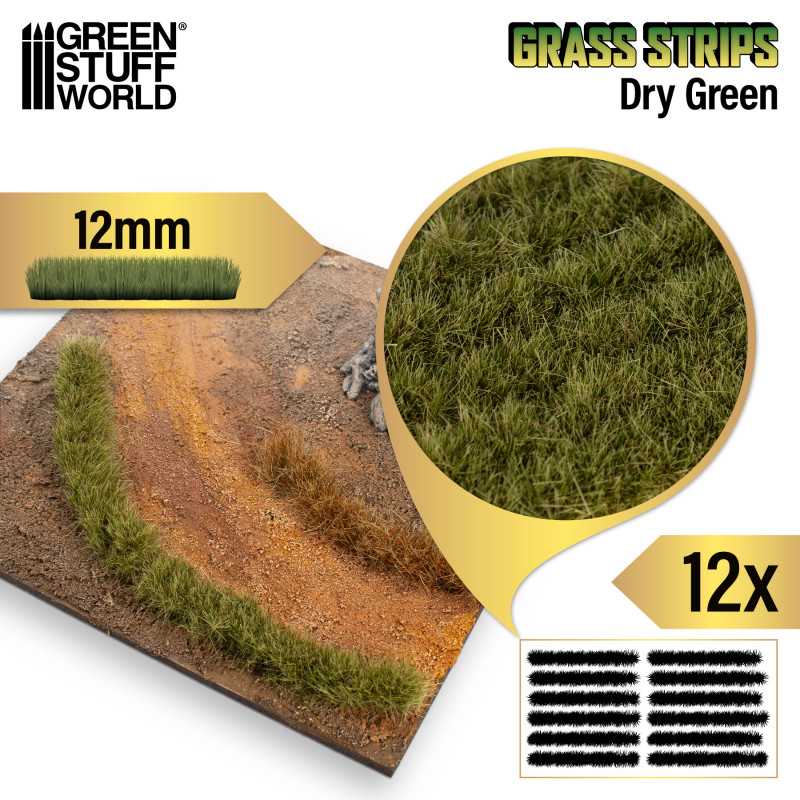 GSW 13448 Grass Stripes Dry Green 12mm