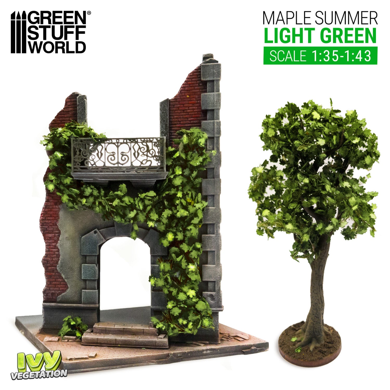 GSW 4640 IVY Vegetation Maple Summer - Light Green - Large
