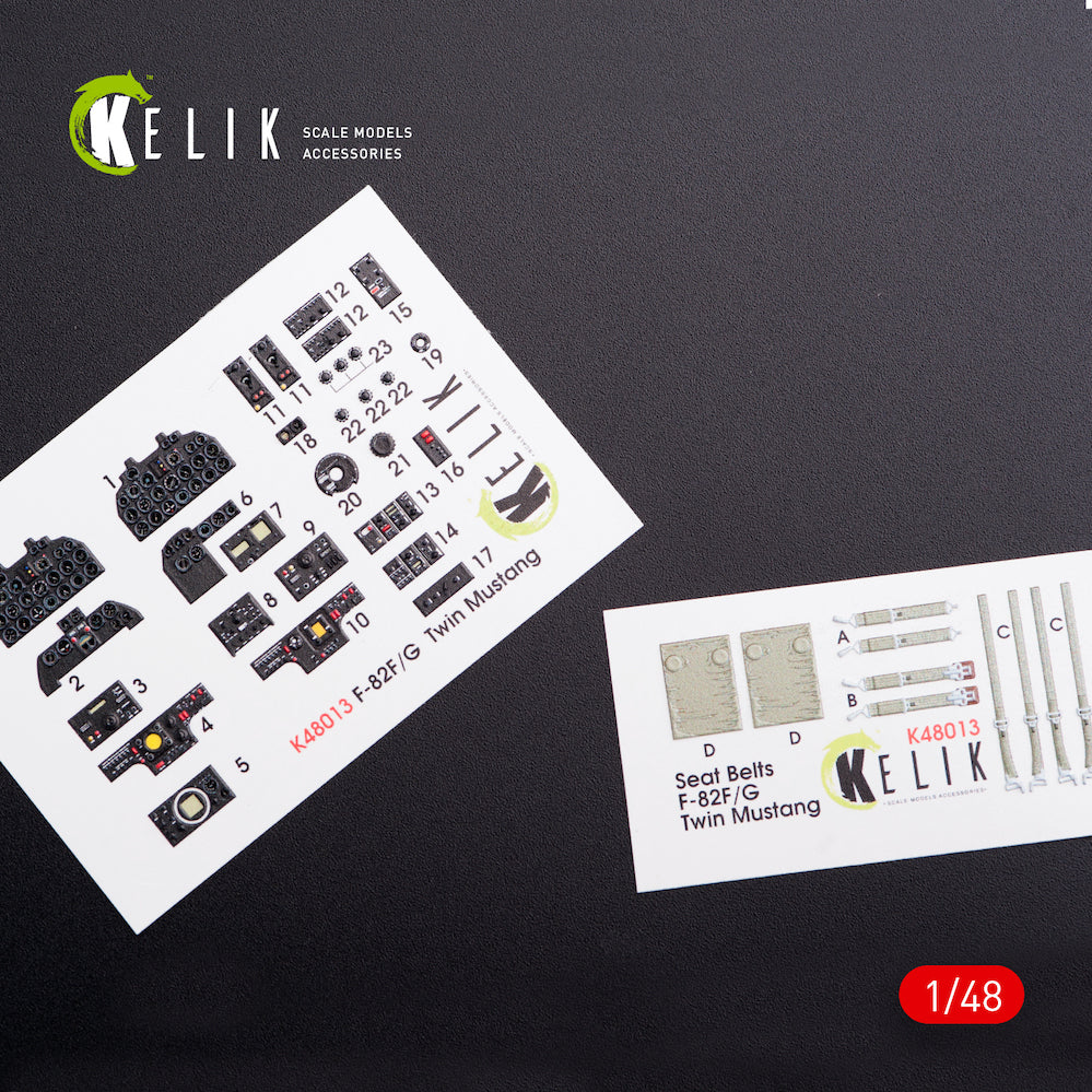 Kelik F-82 (F,G) Twin Mustang Interior 3D Decals 1/48