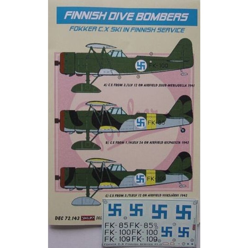 Kora Decals 72143 Fokker C.X Ski in Finnish Service