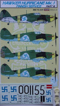 Kora Decals 72225 Hawker Hurricane Mk.I Finnish Service 1/72 PT.III.