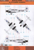 Kuivalainen 1/144 Decals. Ju 52 SAMPO/KALEVA
