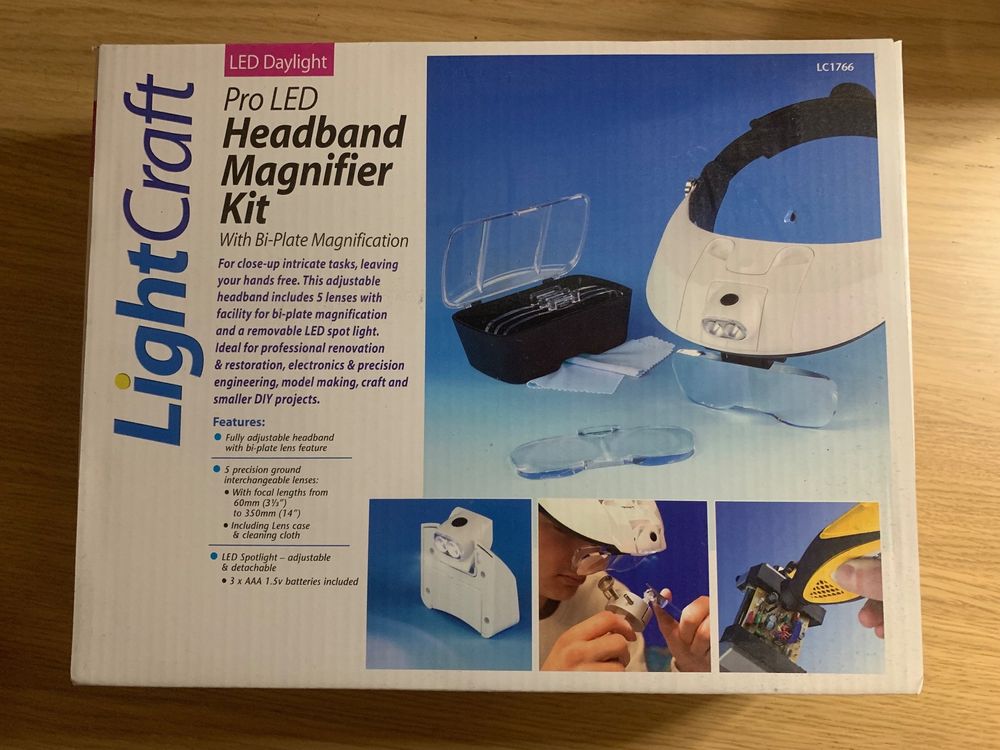 LightCraft Pro LED Headband Magnifier Kit with Bi-Plate Magnification