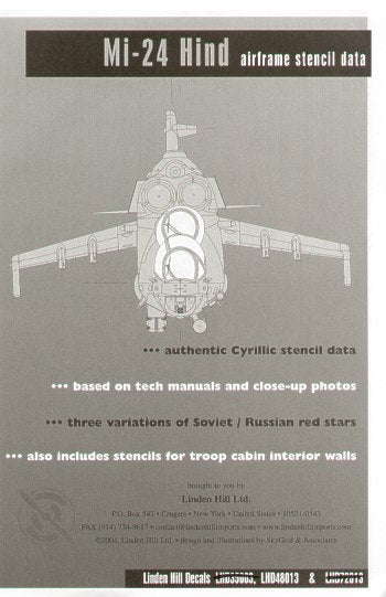 Mi-24 Hind Airframe Stencil Data
