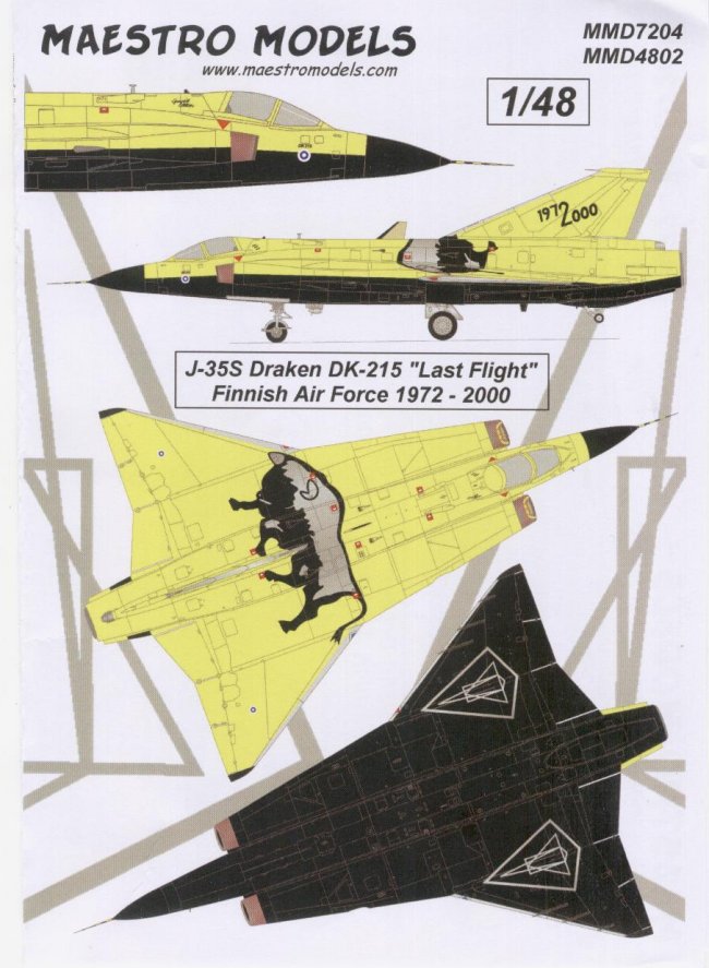 Maestro Models J-35S Draken DK-215 "Last Flight"