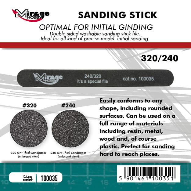Mirage Hobby Sanding Stick 320 & 240 Grit