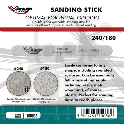 Mirage Hobby Sanding Stick 180 & 240 Grit