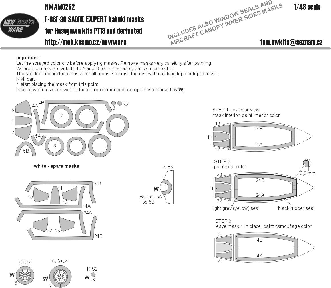 F-86F-30 Sabre Expert Kabuki Masks 1/48