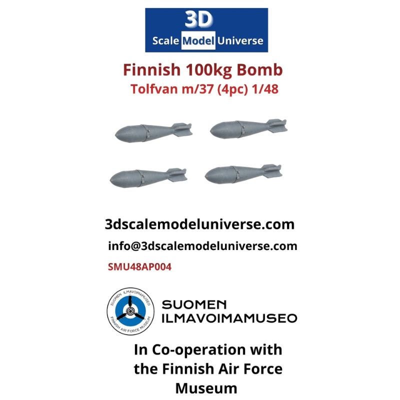 Finnish 100kg Bomb Tolfvan m/37. (4pc) 1/48