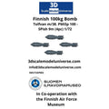Finnish 100kg Bomb Tolfvan m/38. PMiSp 100 - SPish 9m (4pc) 1/72