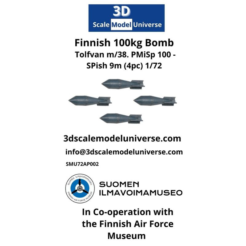 Finnish 100kg Bomb Tolfvan m/38. PMiSp 100 - SPish 9m (4pc) 1/72
