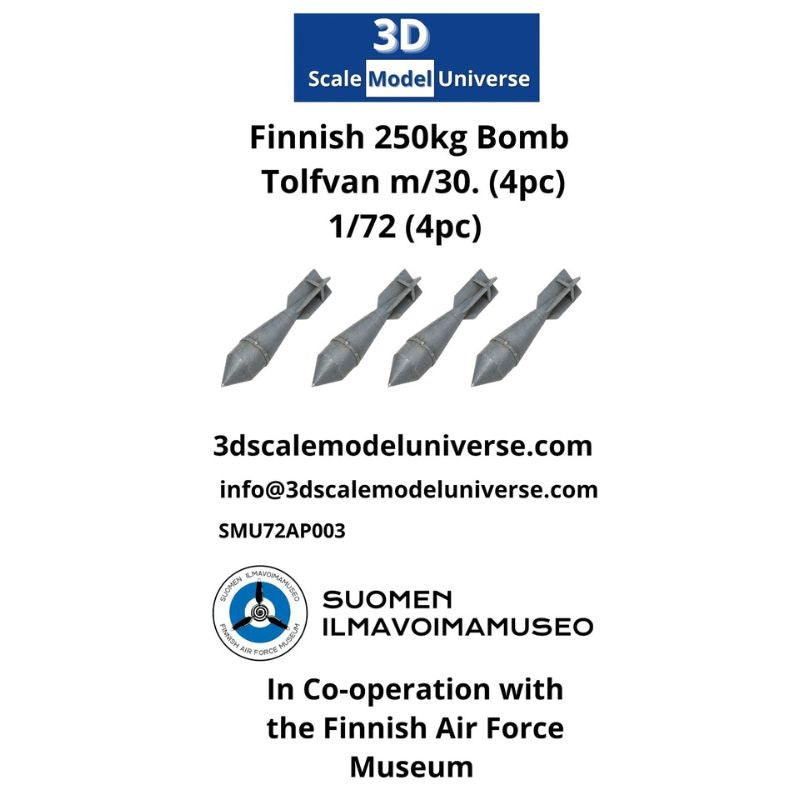 Finnish 250kg Bomb Tolfvan m/30. (4pc) 1/72