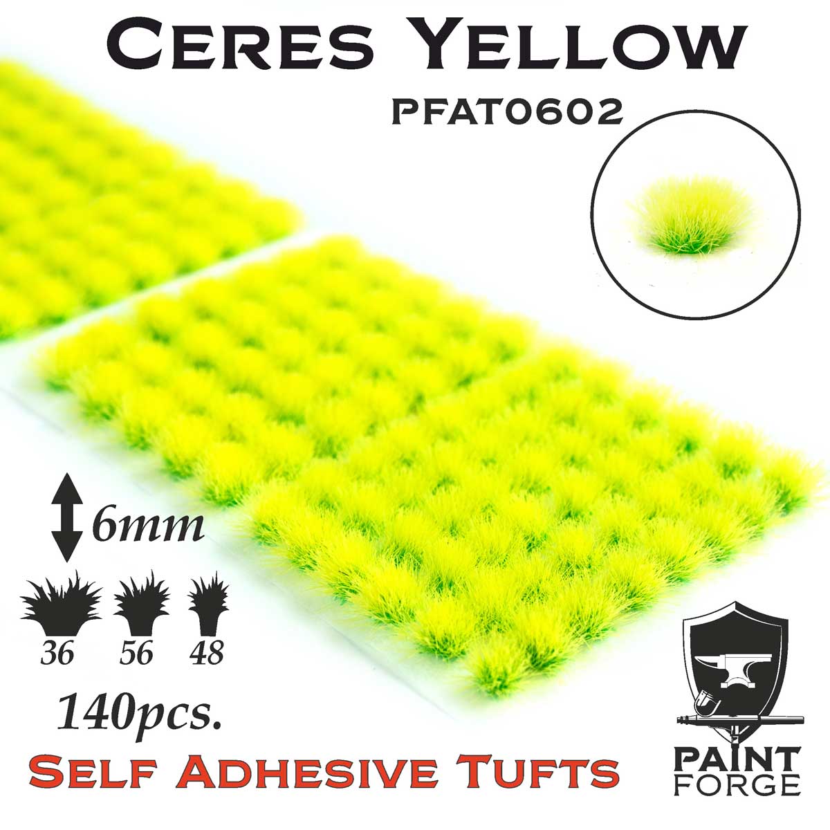 Paint Forge 0602 Ceres Yellow 6mm Self-Adhesive Tufts