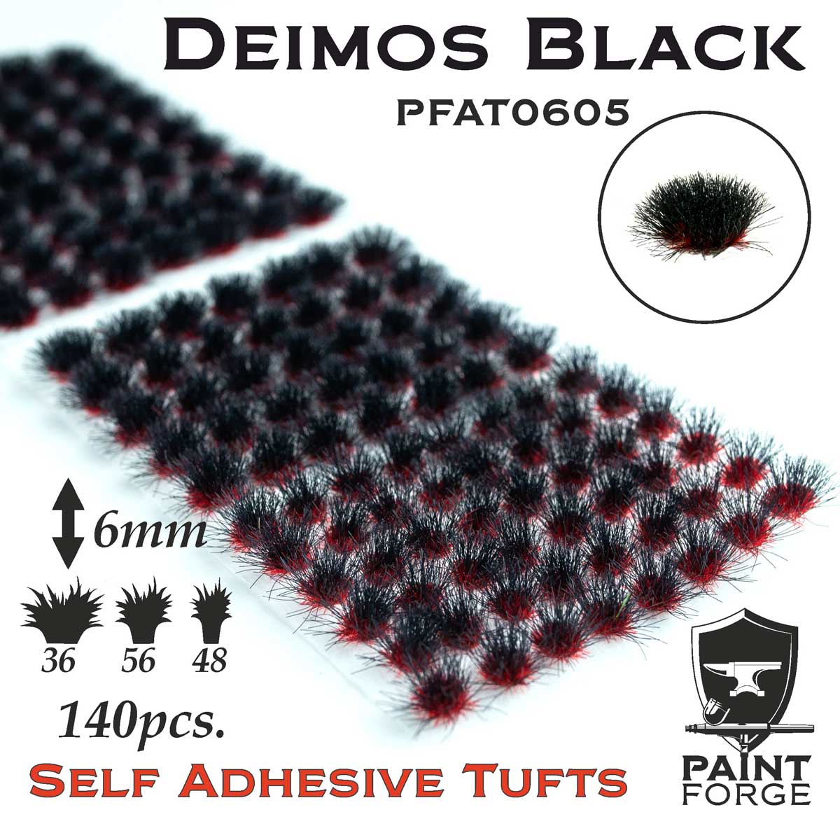 Paint Forge 0605 Deimos Black 6mm Self-Adhesive Tufts
