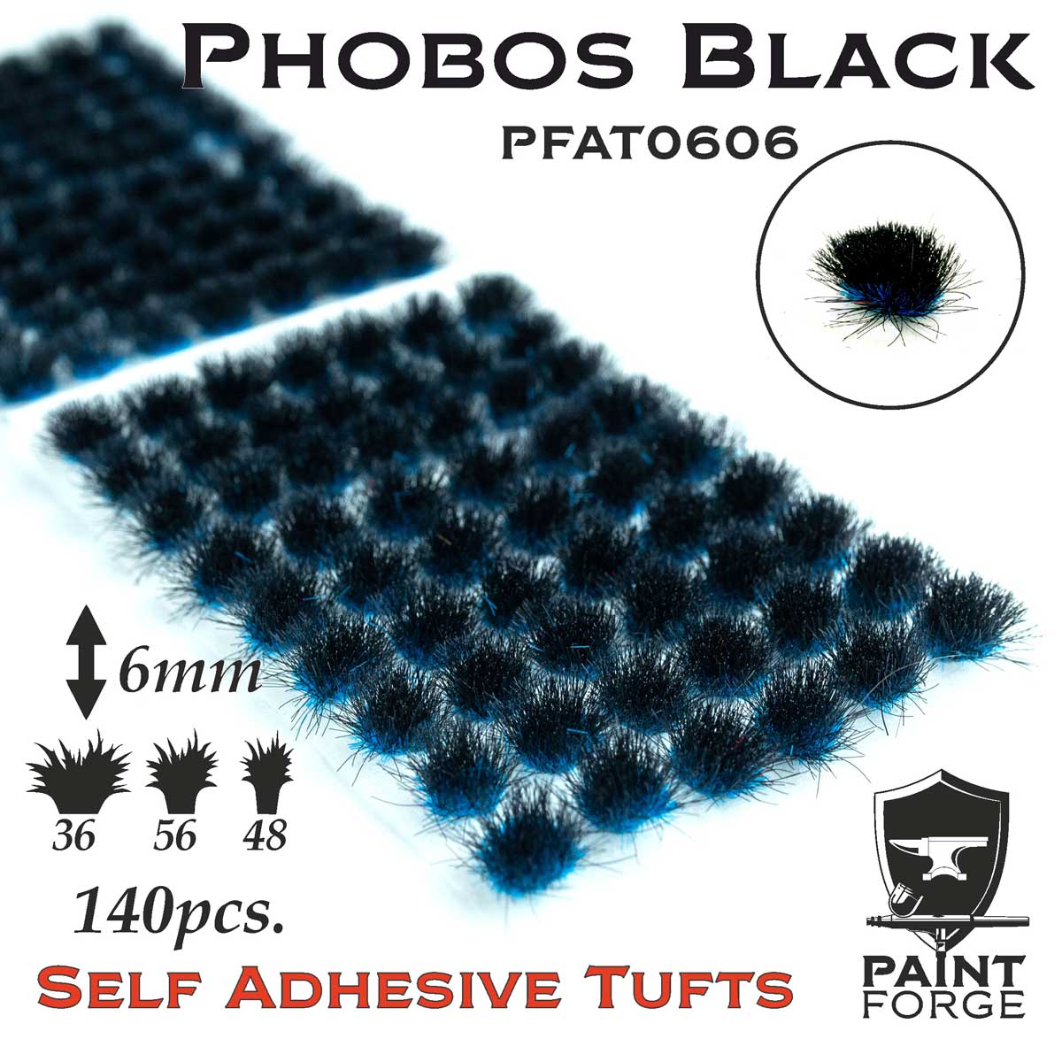 Paint Forge 0606 Phobos Black 6mm Self-Adhesive Tufts
