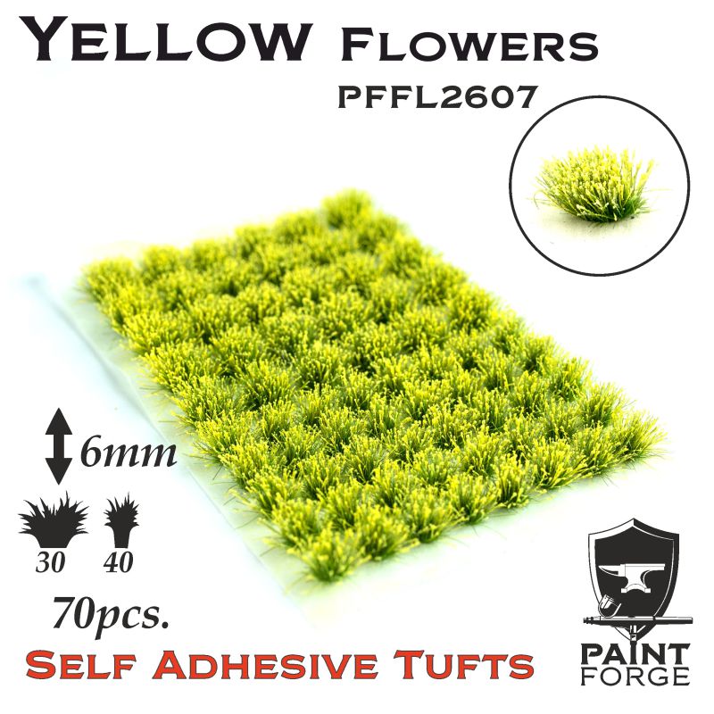 Paint Forge 2607 Yellow 6mm Self-Adhesive Flowers