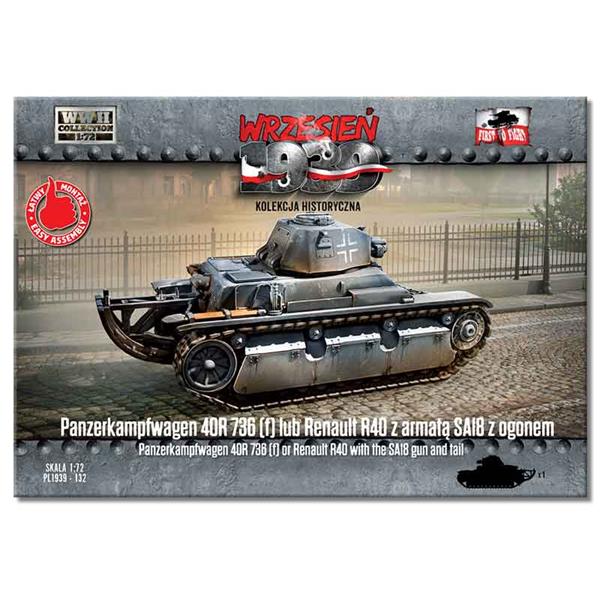 Panzerkampfwagen 40R 736(f) or Renault R40 with The SAI8 Gun And Tail