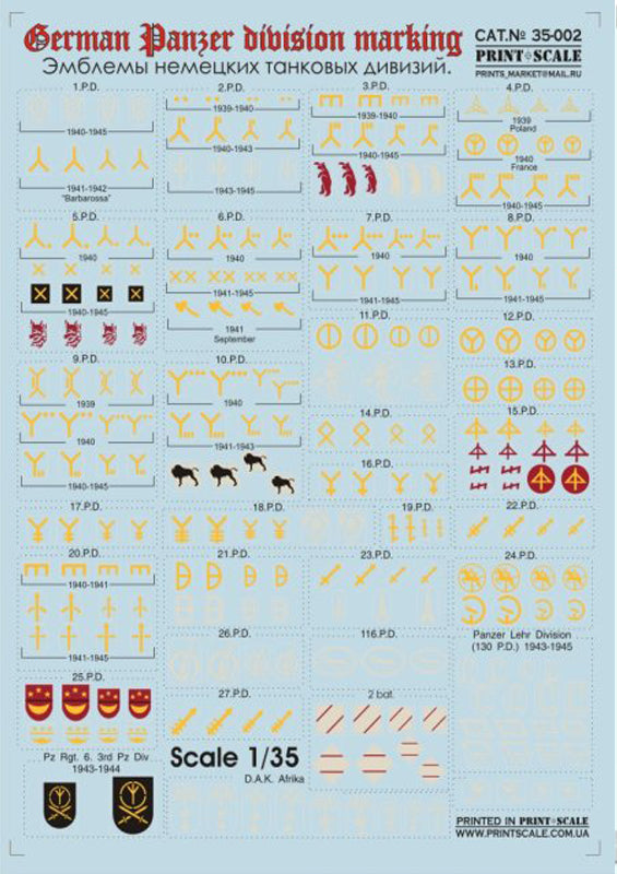 German Paner Division Marking Part 2 1/35