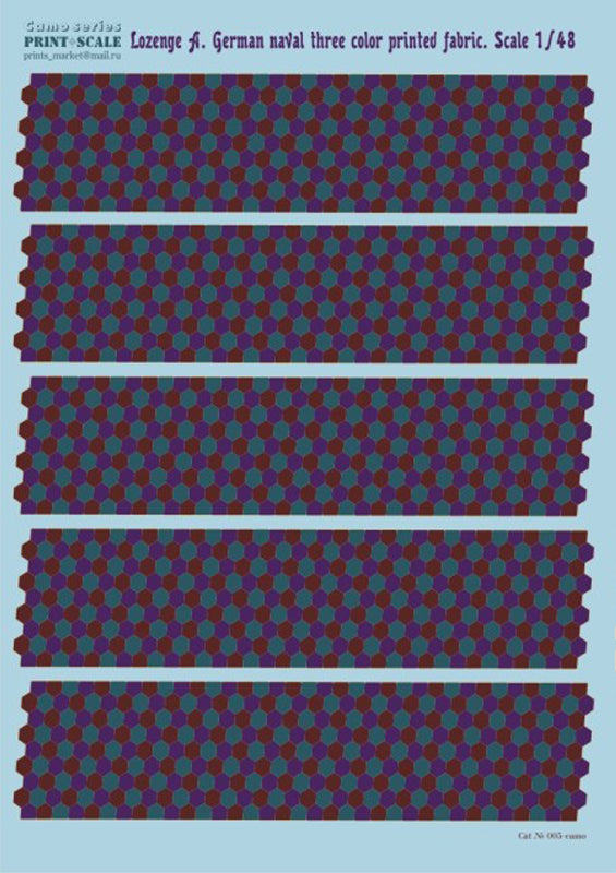 48-LOS 8 Lozenge A. German Naval Three Color Printed Fabric Scale 1/48