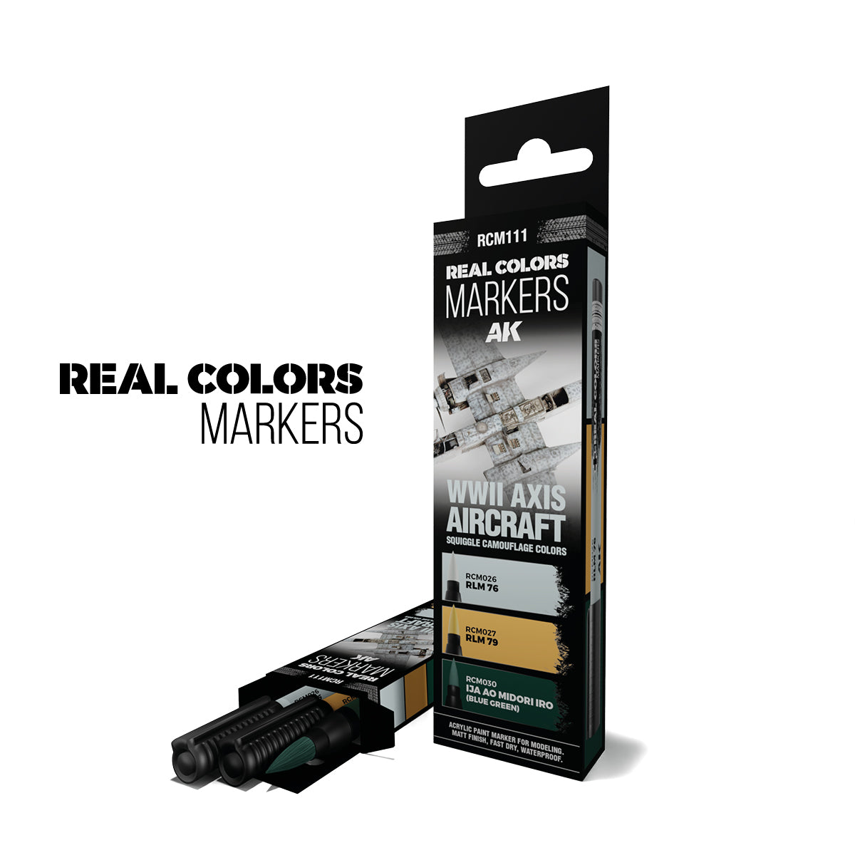 Real Color Marker RCM111 WWII Axis Aircraft Squiggle Camouflage Colors Set
