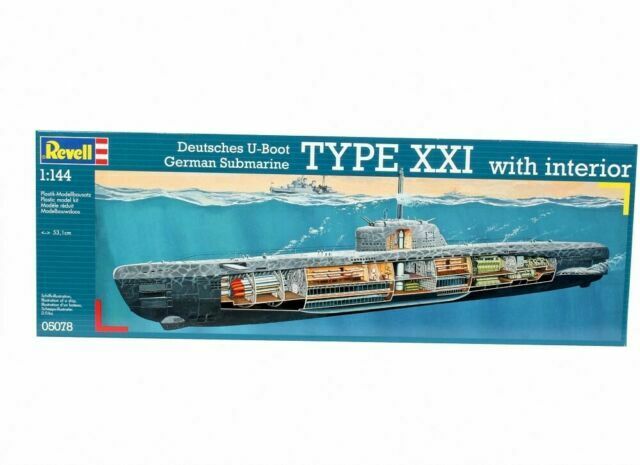 German Submarine Type XXI with interior