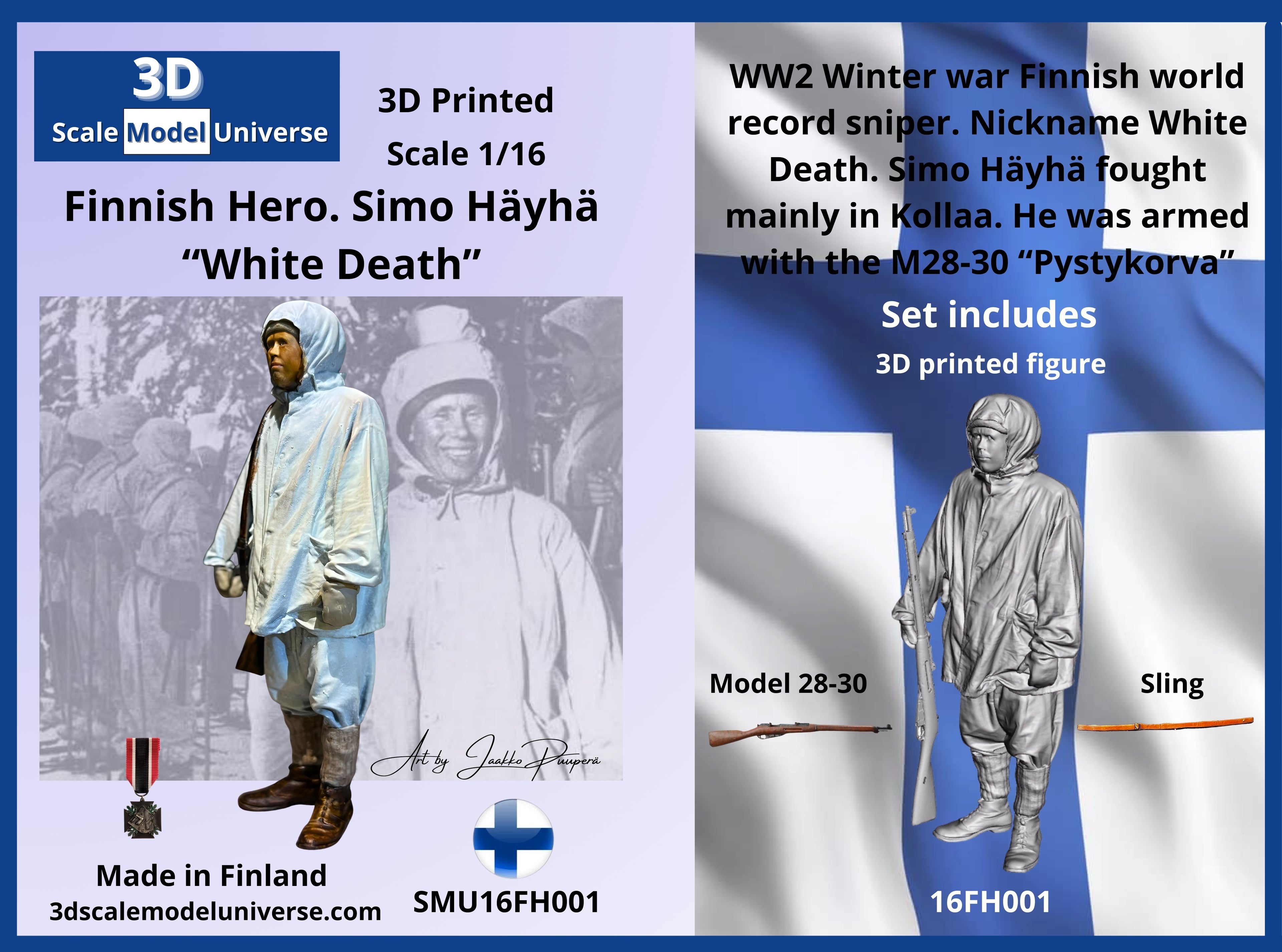 Finnish Hero. Simo Häyhä “White Death” 1/16