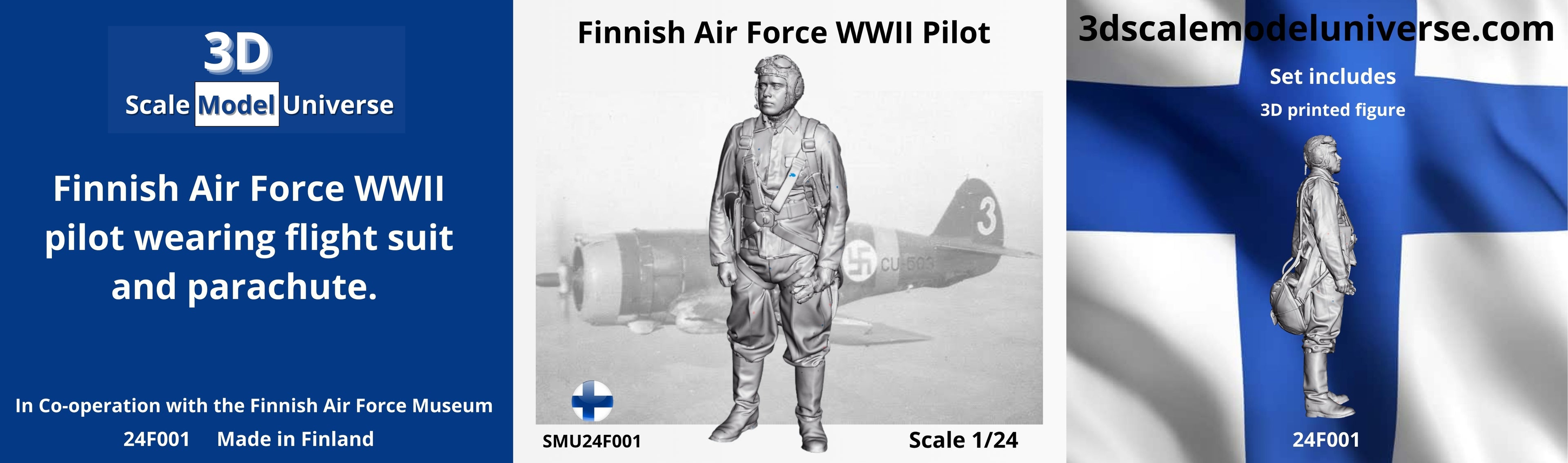 Finnish Air Force WWII Pilot 1/24
