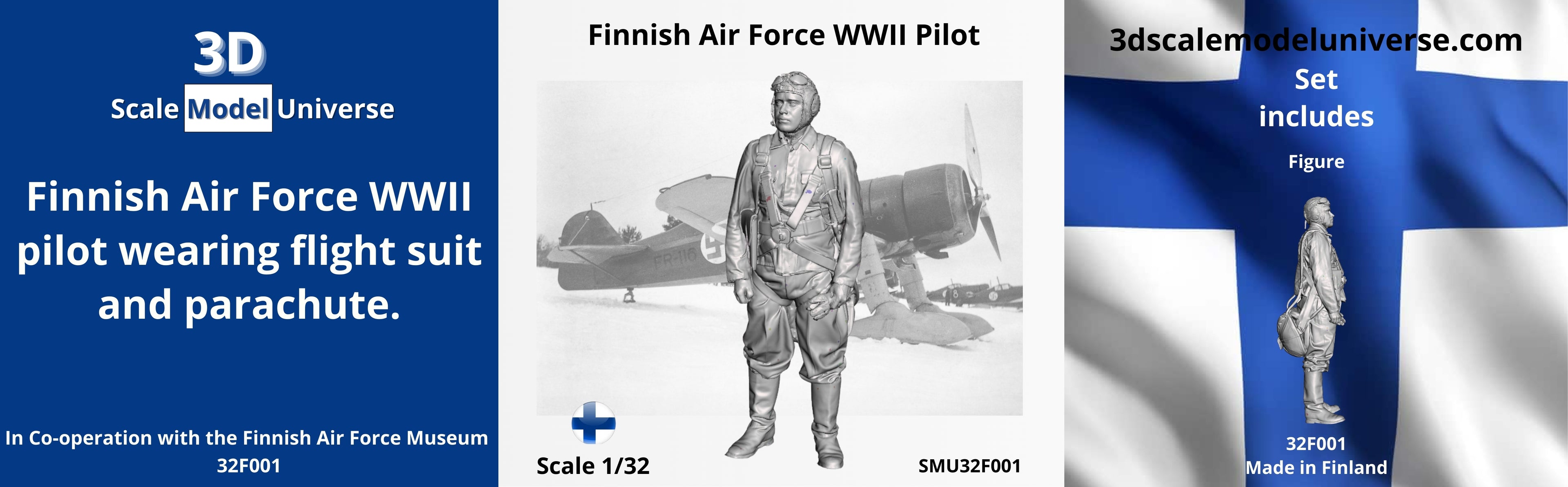 Finnish Air Force WWII Pilot 1/32