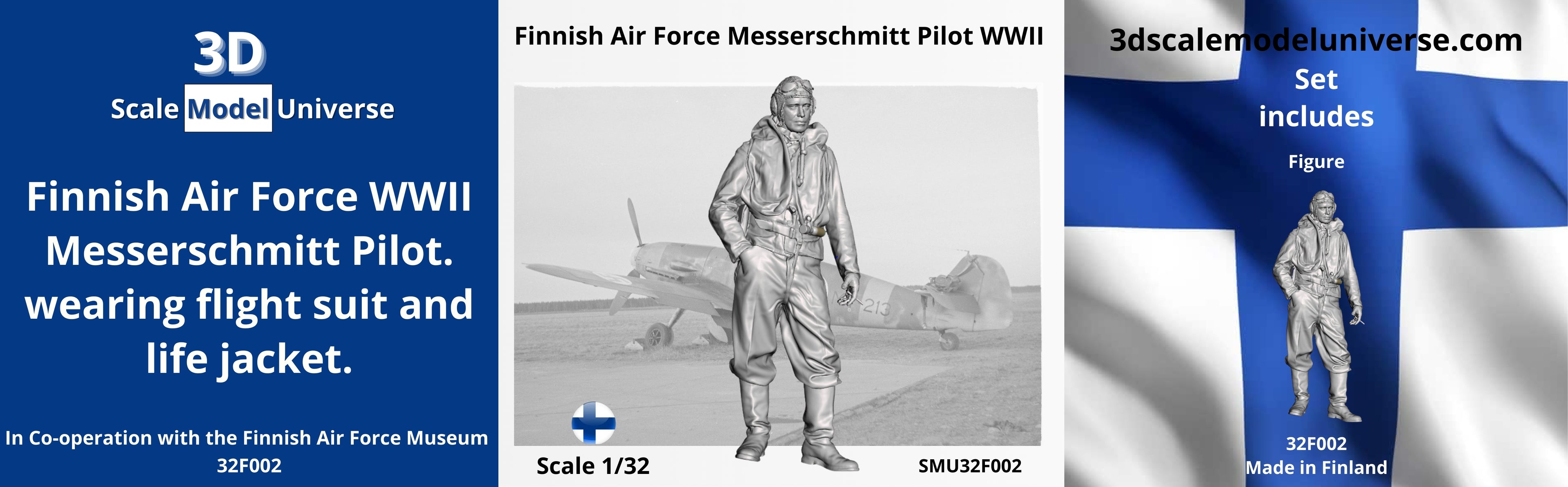 Finnish Air Force Messerschmitt Pilot WWII 1/32