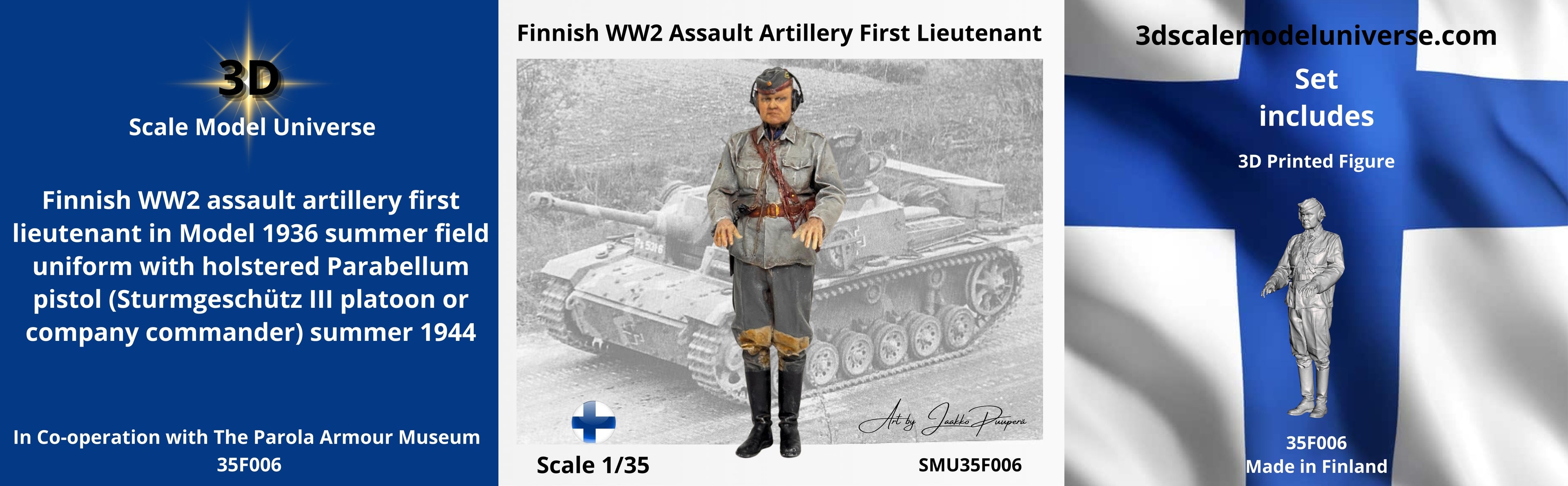 Finnish WW2 Assault Artillery First Lieutenant 1/35