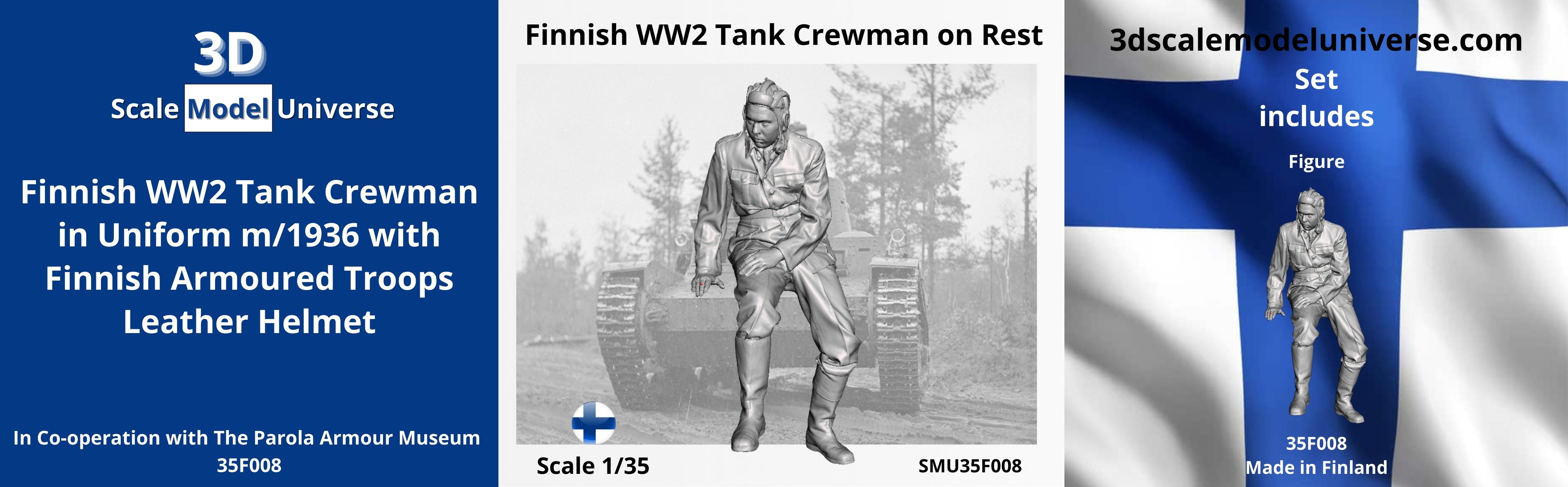 Finnish WW2 Tank Crewman on Rest 1/35