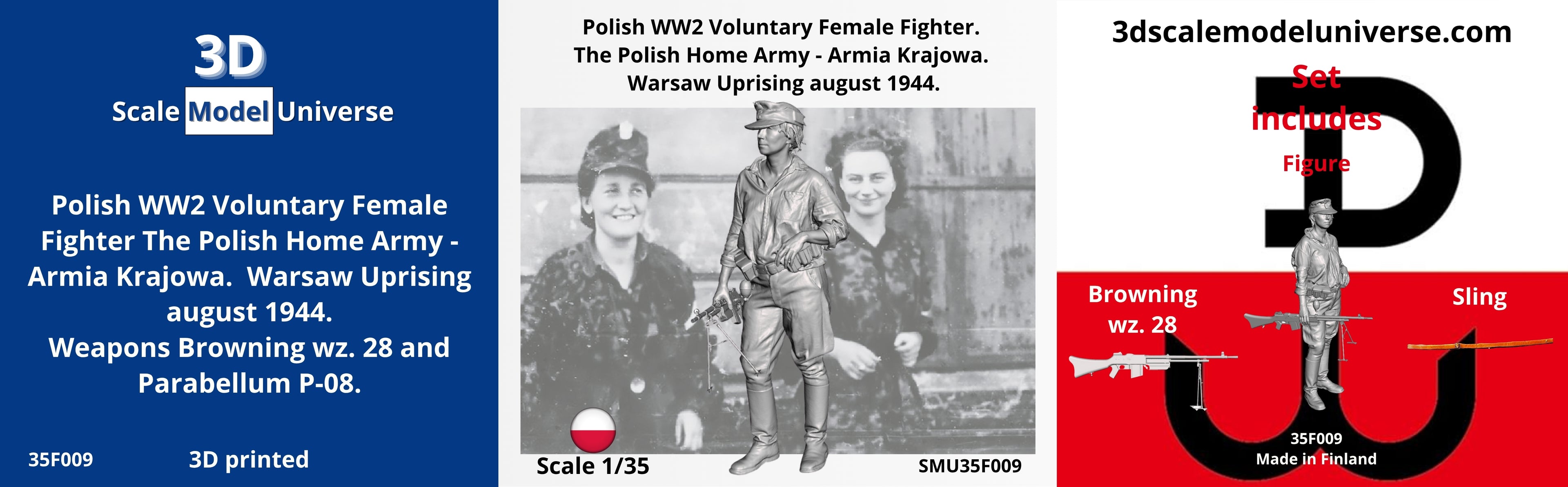 Polish WW2 Voluntary Female Fighter. Warsaw Uprising august 1944 1/35