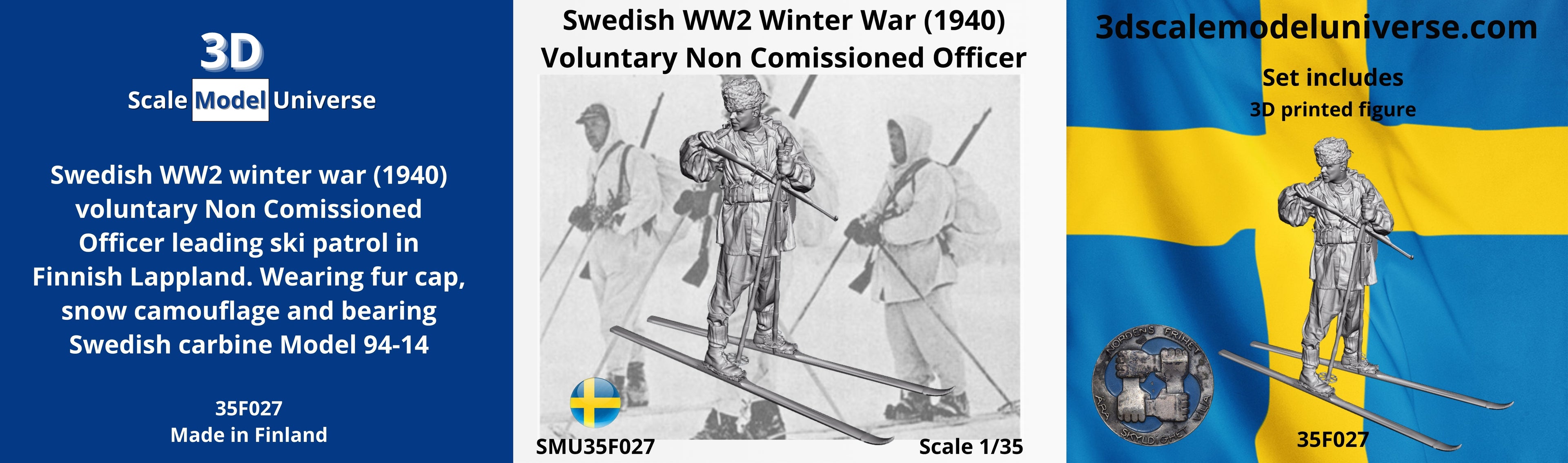 Swedish WW2 winter war (1940) voluntary Non Comissioned Officer 1/35