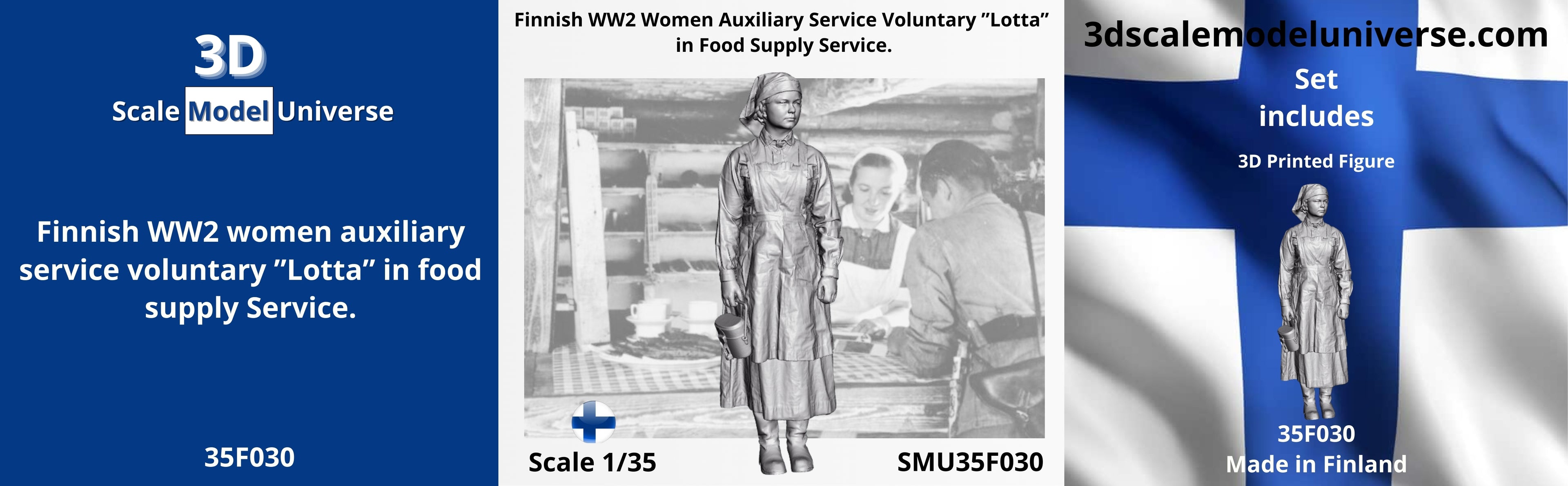 Finnish WW2 women auxiliary service voluntary ”Lotta” in food supply Service. 1/35