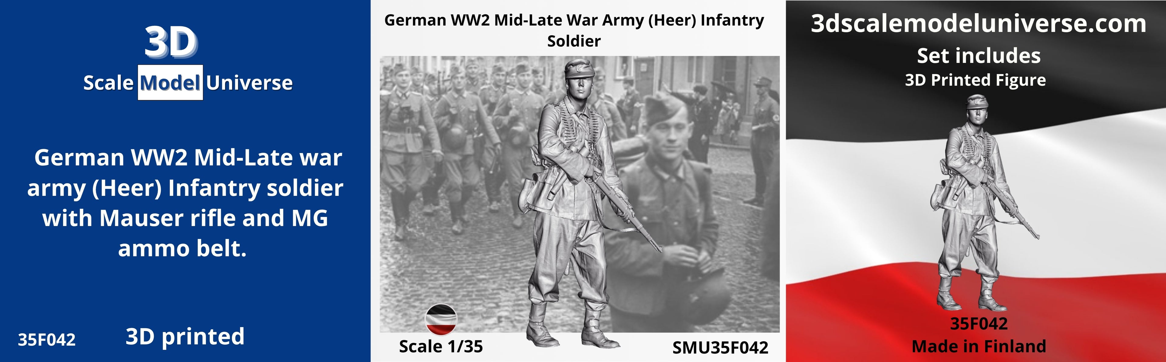 German WW2 mid-Late war army (Heer) Infantry soldier 1/35