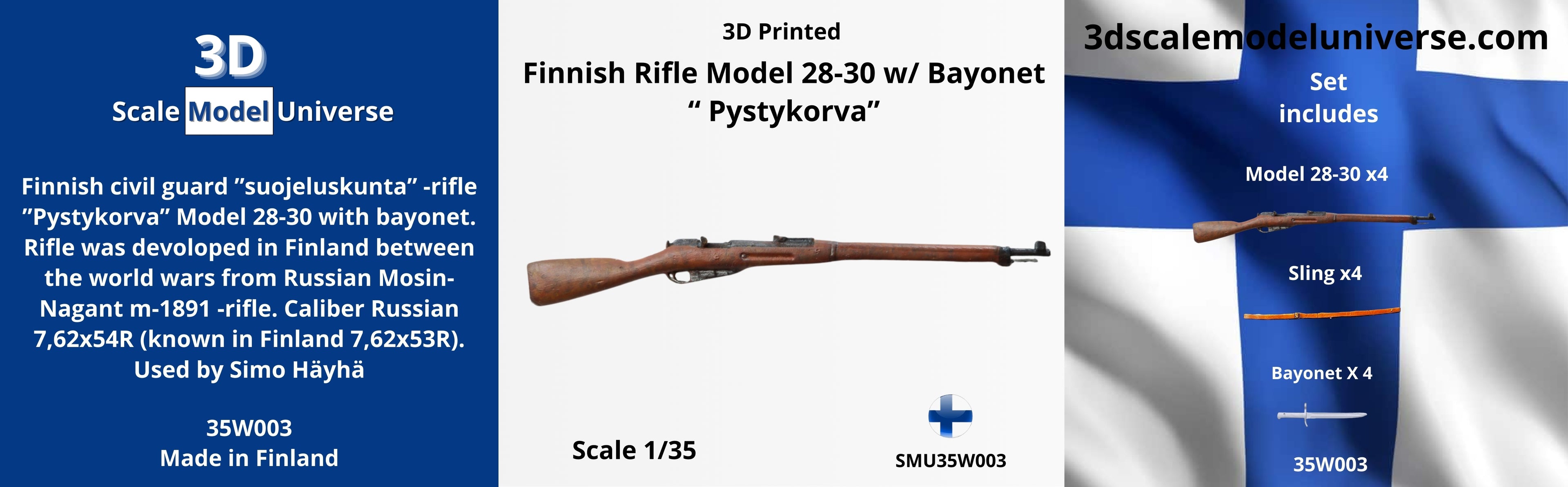 Finnish rifle model 28-30 w/ bayonet “ Pystykorva” 1/35