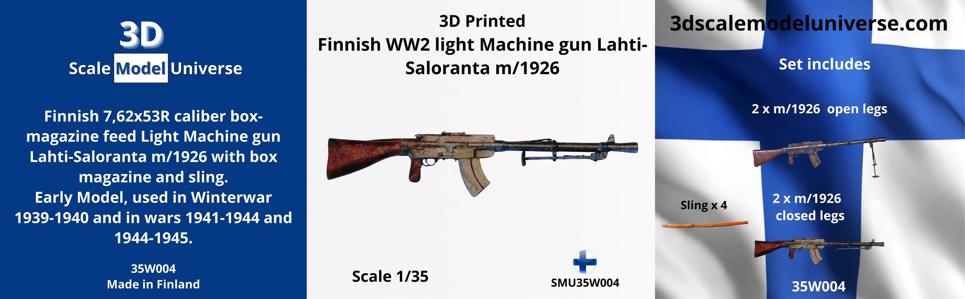Finnish WW2 light Machine gun Lahti-Saloranta m/1926 1/35
