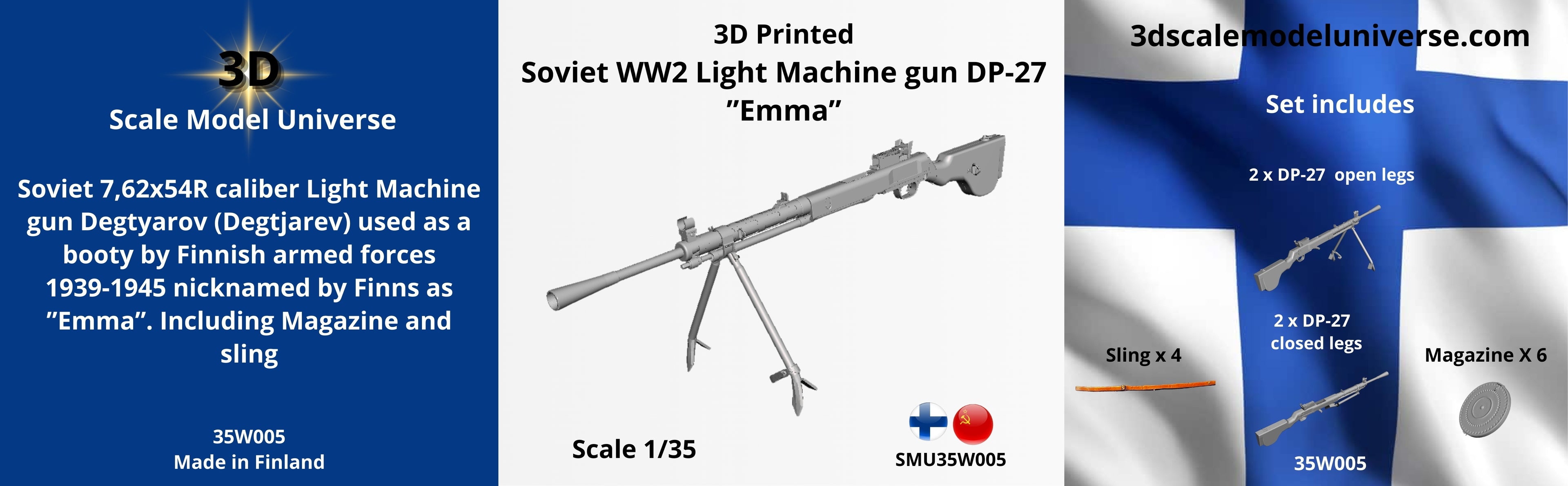 Soviet WW2 light Machine gun DP-27 ”Emma” 1/35