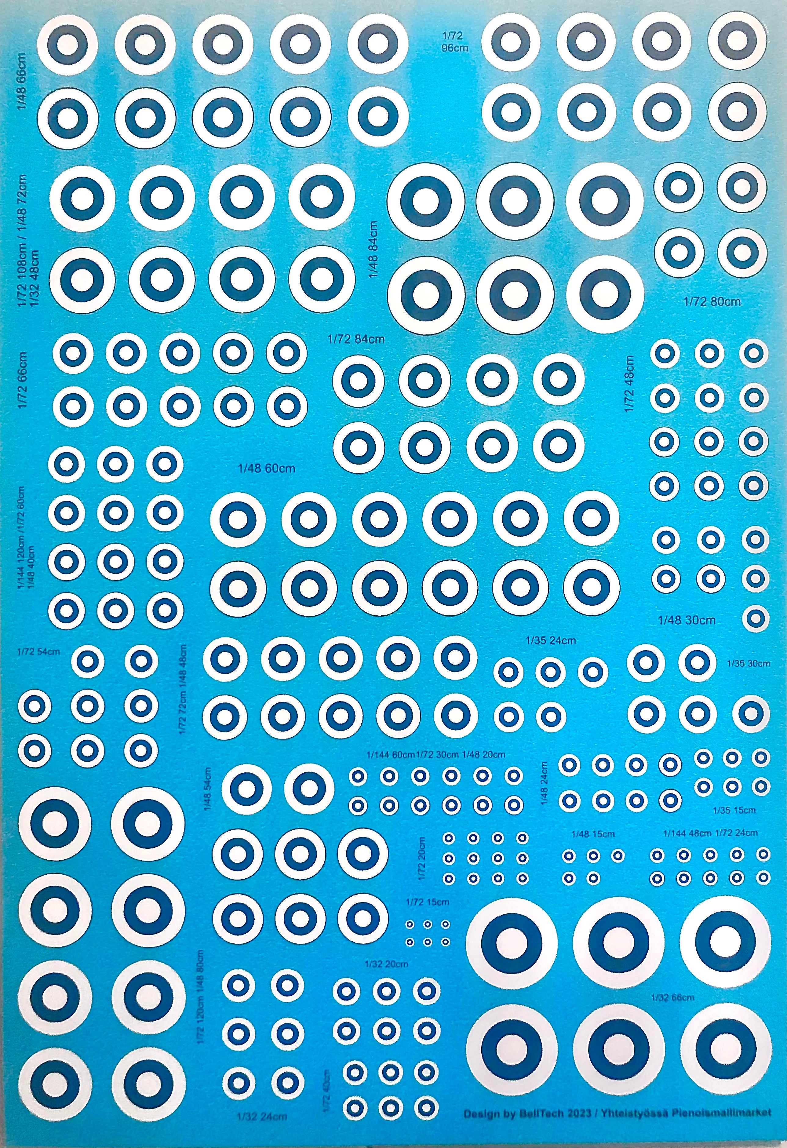 Finnish Roundels / suomalaisia kokardeja 1:144-1:32.