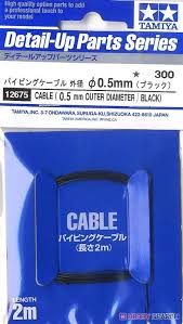 Tamiya 12675 Cable Black 0.50mm.