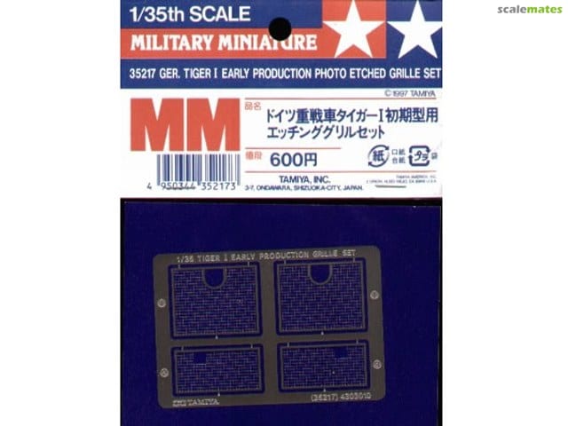 Tamiya 35217 Ger. Tiger I Early Production Photo Etched Grille Set