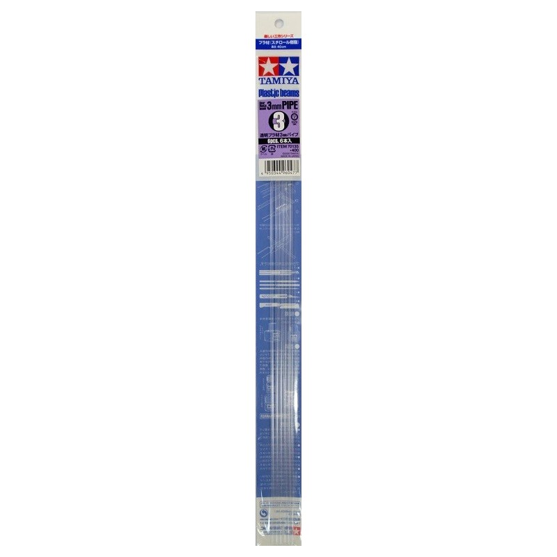Tamiya Plastic Beams Clear Pipe 3mm (6pcs.)