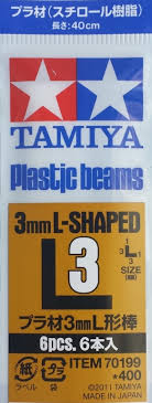 Tamiya Plastic Beams L-Shaped 3mm (6pcs.)