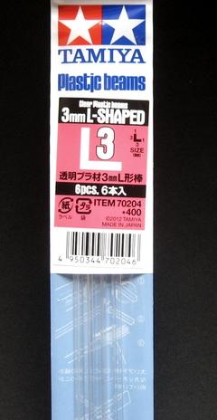 Tamiya Plastic Beams Clear L-Shaped 3mm (6pcs.)