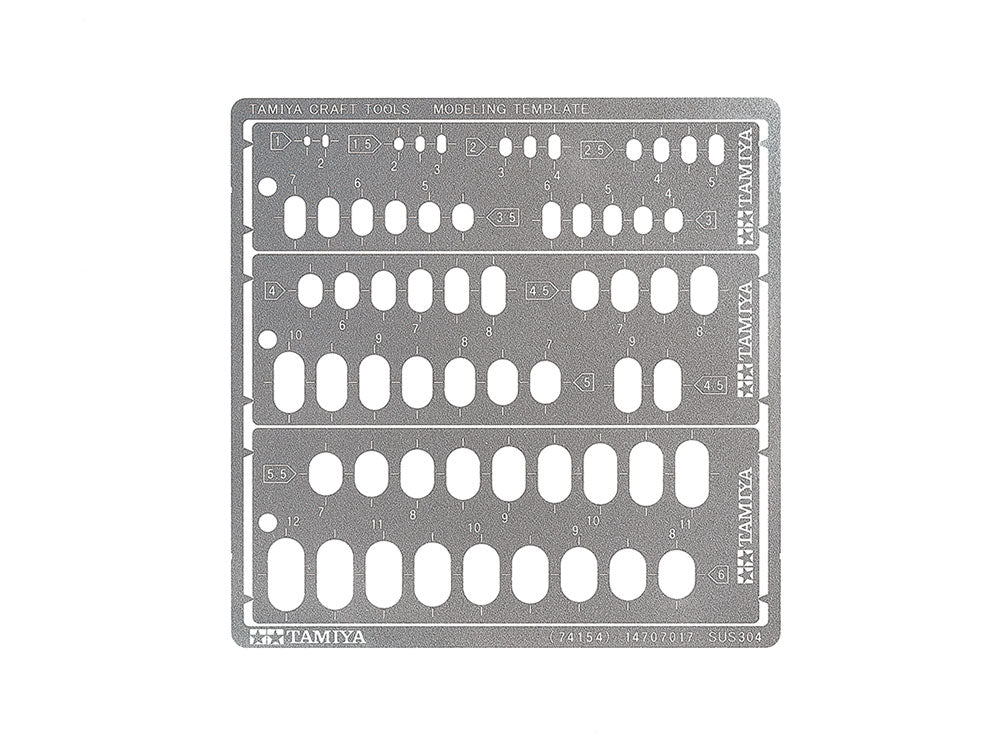 Tamiya Modeling Template (Rounded Rectangles 1-6mm)